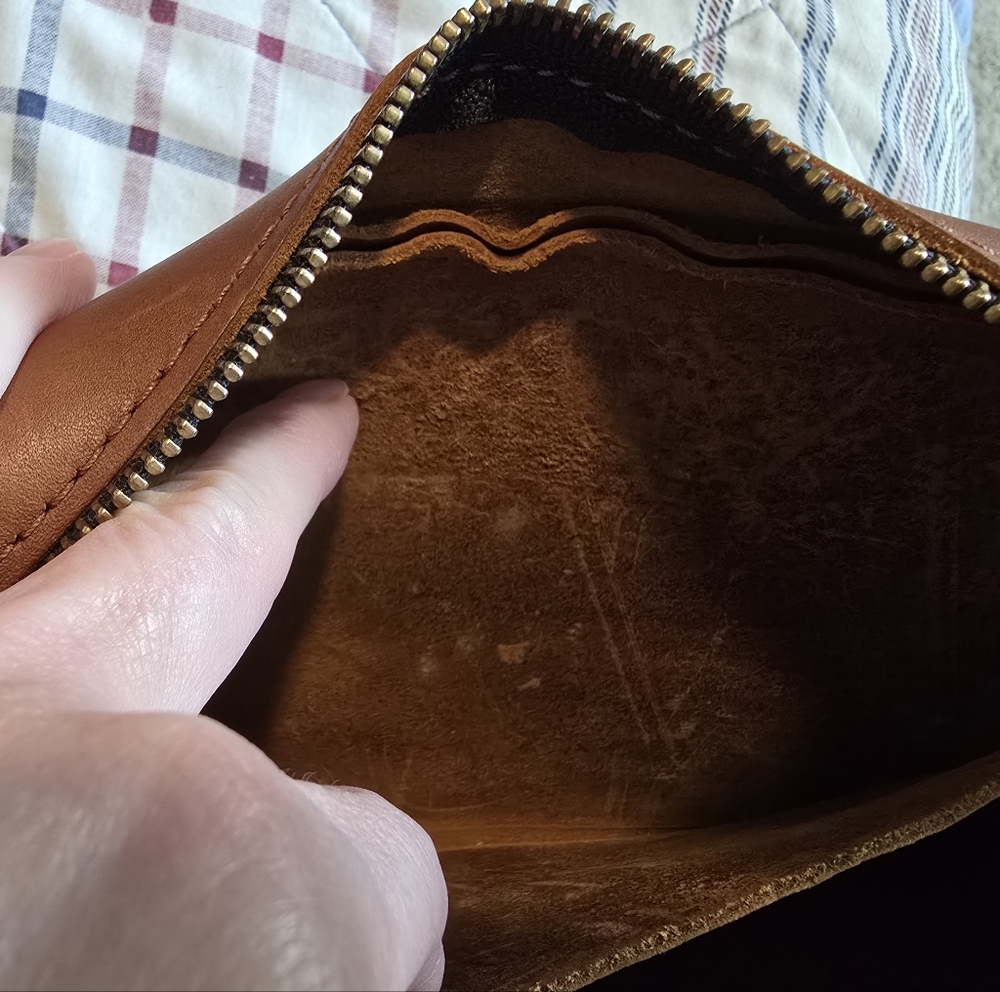Portland Leather Large Honey Camera Bag Purse - Picture 7 of 8